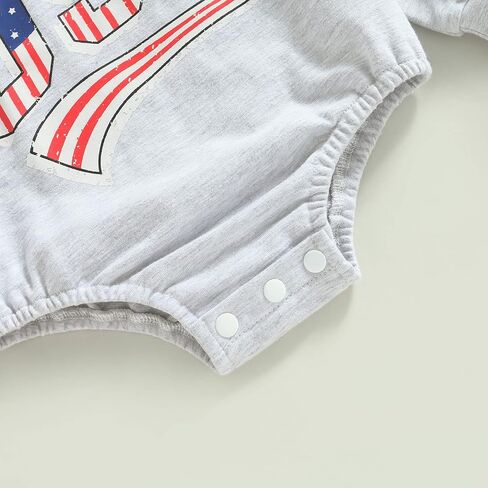 Twopumpkin 4th of July Baby Boy Girl Outfit Newborn Toddler Bubble Romper Retro Fourth Of July Onesie Clothes in Saudi Arabia