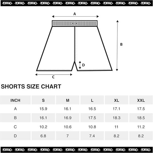 YOKKAO Muay Thai Boxing Shorts - شورتات التمرين للمؤسسة | شورت تمرين متين ومتعدد الاستخدامات للجنسين للصالة الرياضية والفنون القتالية in Kuwait