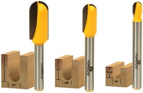 YONICO Round Nose Core Box Router Bit Set 3 Bit 1/4-Inch Shank 14360q in Saudi Arabia
