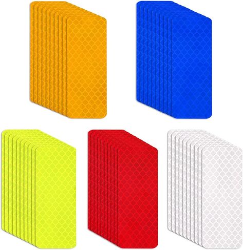 Safety Reflective Stickers Warning Reflective Tape Stickers Night Visibility Reflectors Self Adhesive Bicycle Stickers Waterproof Reflective Stickers 3 x 8 cm in Saudi Arabia