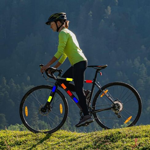 Safety Reflective Stickers Warning Reflective Tape Stickers Night Visibility Reflectors Self Adhesive Bicycle Stickers Waterproof Reflective Stickers 3 x 8 cm in Saudi Arabia