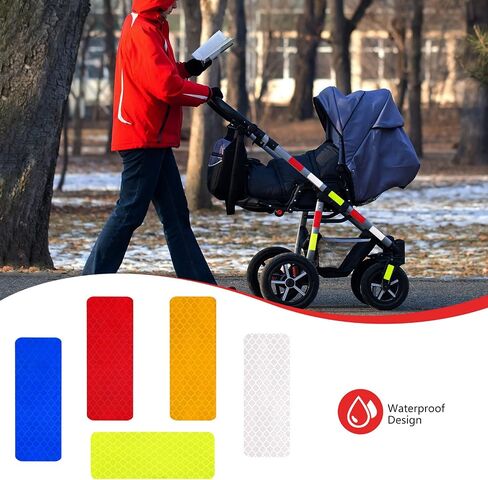 Safety Reflective Stickers Warning Reflective Tape Stickers Night Visibility Reflectors Self Adhesive Bicycle Stickers Waterproof Reflective Stickers 3 x 8 cm in Saudi Arabia