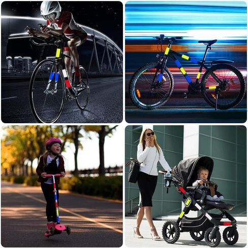 Safety Reflective Stickers Warning Reflective Tape Stickers Night Visibility Reflectors Self Adhesive Bicycle Stickers Waterproof Reflective Stickers 3 x 8 cm in Saudi Arabia