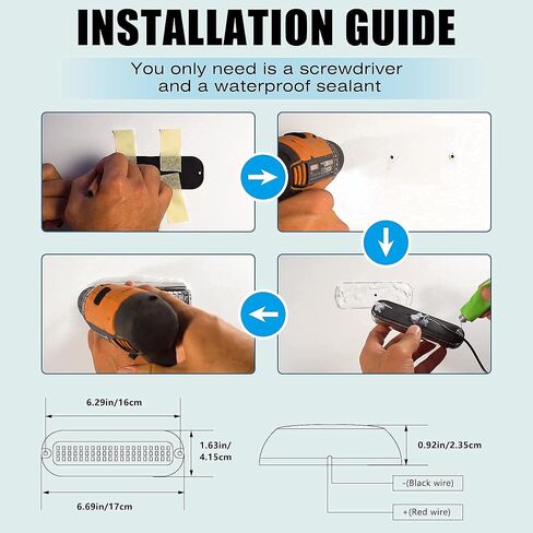 مصباح القارب LED البحري BASIKER BS3 (2x2000LM 60LED)، 10-36 فولت، 316 من الفولاذ المقاوم للصدأ، IP68، الهواء أو تحت الماء، حامل سطحي مصمم لسفن الرحلات البحرية واليخوت والقوارب والمراكب الشراعية والعائمة والعارضة (أحمر) in Kuwait