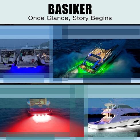 مصباح القارب LED البحري BASIKER BS3 (2x2000LM 60LED)، 10-36 فولت، 316 من الفولاذ المقاوم للصدأ، IP68، الهواء أو تحت الماء، حامل سطحي مصمم لسفن الرحلات البحرية واليخوت والقوارب والمراكب الشراعية والعائمة والعارضة (أحمر) in Kuwait