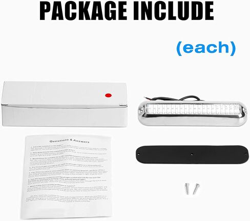 مصباح القارب LED البحري BASIKER BS3 (2x2000LM 60LED)، 10-36 فولت، 316 من الفولاذ المقاوم للصدأ، IP68، الهواء أو تحت الماء، حامل سطحي مصمم لسفن الرحلات البحرية واليخوت والقوارب والمراكب الشراعية والعائمة والعارضة (أحمر) in Kuwait