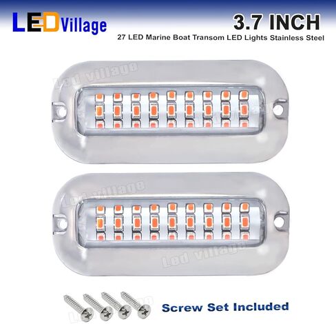 (عبوة من 2) مصابيح بحرية بيضاء للملاحة 27 مصباح LED لعلامات الإبحار مع غطاء من الفولاذ المقاوم للصدأ يستخدم لقوارب الصيد واليخوت المقاومة للماء 10-30 فولت تيار مستمر in Kuwait