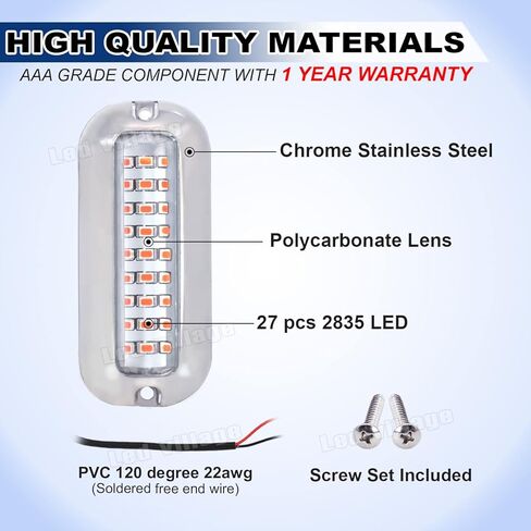 (عبوة من 2) مصابيح بحرية بيضاء للملاحة 27 مصباح LED لعلامات الإبحار مع غطاء من الفولاذ المقاوم للصدأ يستخدم لقوارب الصيد واليخوت المقاومة للماء 10-30 فولت تيار مستمر in Kuwait