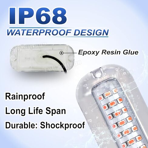 (عبوة من 2) مصابيح بحرية بيضاء للملاحة 27 مصباح LED لعلامات الإبحار مع غطاء من الفولاذ المقاوم للصدأ يستخدم لقوارب الصيد واليخوت المقاومة للماء 10-30 فولت تيار مستمر in Kuwait