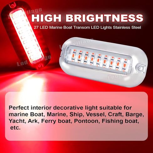 (عبوة من 2) مصابيح بحرية بيضاء للملاحة 27 مصباح LED لعلامات الإبحار مع غطاء من الفولاذ المقاوم للصدأ يستخدم لقوارب الصيد واليخوت المقاومة للماء 10-30 فولت تيار مستمر in Kuwait