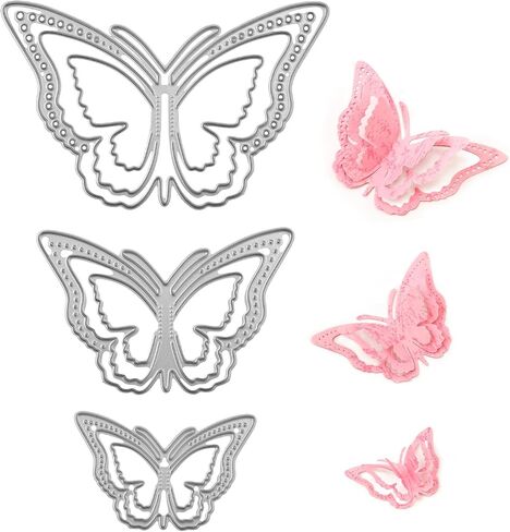 3pcs 3D Butterfly Metal Die Cuts, Butterfly Die Cuts for Card Making Butterfly Frame Cutting Dies for DIY Crafts Scrapbooking Decorative Embossing in Saudi Arabia