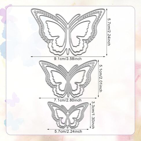 3pcs 3D Butterfly Metal Die Cuts, Butterfly Die Cuts for Card Making Butterfly Frame Cutting Dies for DIY Crafts Scrapbooking Decorative Embossing in Saudi Arabia