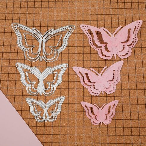 3pcs 3D Butterfly Metal Die Cuts, Butterfly Die Cuts for Card Making Butterfly Frame Cutting Dies for DIY Crafts Scrapbooking Decorative Embossing in Saudi Arabia