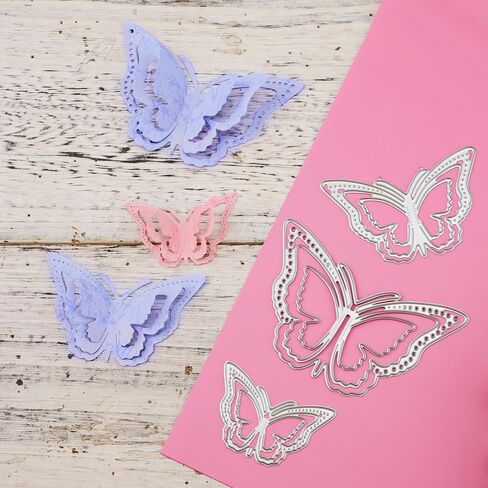 3pcs 3D Butterfly Metal Die Cuts, Butterfly Die Cuts for Card Making Butterfly Frame Cutting Dies for DIY Crafts Scrapbooking Decorative Embossing in Saudi Arabia