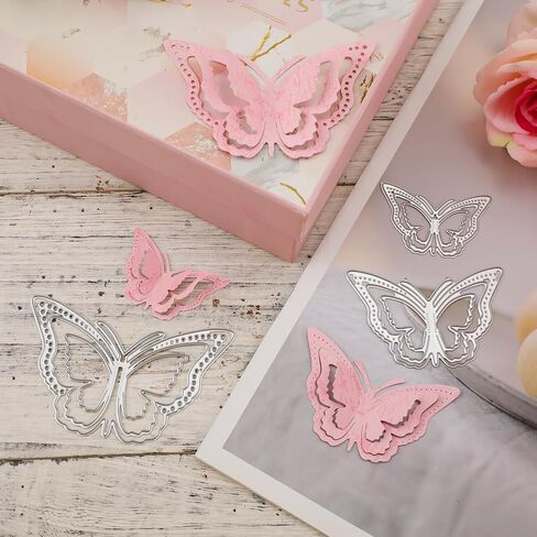 3pcs 3D Butterfly Metal Die Cuts, Butterfly Die Cuts for Card Making Butterfly Frame Cutting Dies for DIY Crafts Scrapbooking Decorative Embossing in Saudi Arabia