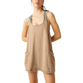 Free People Womens Hot Shot Mini Dress, Mocha Latte, Large in Saudi Arabia