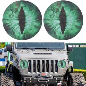 Beast Eyes Headlight Decals, 3D Round Stickers and Decals for Jeep Wrangler, Stereo Eyes Headlight Decal Stickers (Green) in Kuwait