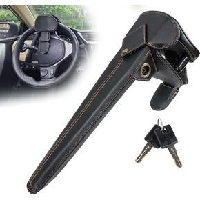 Amorin Leather Car Steering Wheel Lock Anti Theft Device Security Lock with Adjustable Length Fit for Cars Trucks Vans and SUVs with 2 Keys in Saudi Arabia