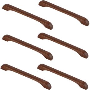 Drawer Pulls， Wood Pull Handles ，Wooden Drawer Knobs 6Pcs Drawer Door Solid Wood Handle Black Walnut Cabinet Wardrobe Door Handle Bridge Type Handle(Bridge Type 192mm) in Saudi Arabia