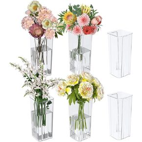 6 PCS أكريليك مزهرية زهرة واضحة ، مزهرية زهرة طويلة المقاومة ، محور ديكور للمنزل ، حفل زفاف in Kuwait