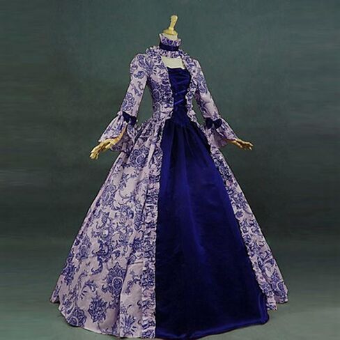 Womens Medieval Victorian Rococo Dress Vintage Lace Up Cinch Corset Dress Gothic Queen Ball Gown Renaissance Costume in Kuwait