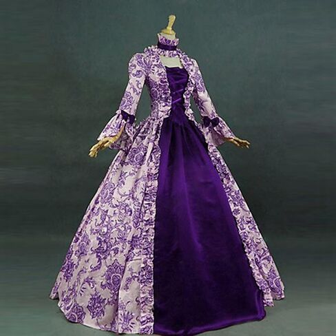 Womens Medieval Victorian Rococo Dress Vintage Lace Up Cinch Corset Dress Gothic Queen Ball Gown Renaissance Costume in Kuwait
