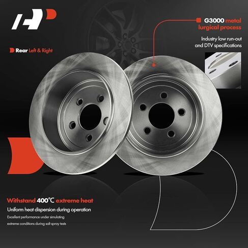 A-Premium 12.44 بوصة (316 مم) دوارات فرامل القرص الصلبة الخلفية متوافقة مع نماذج Dodge و Jeep Select-Nitro 2007-2011 3.7L/4.0L ، Liberty 2008-2012 3.7L in Saudi Arabia