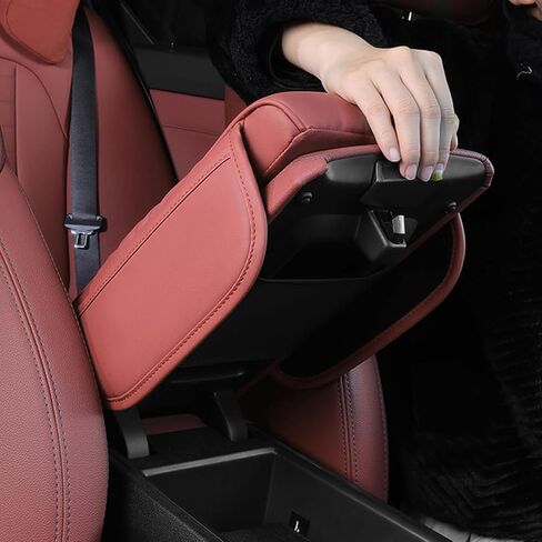 Car Center Console Armrest Cover for VW ID.4 2021–2025, PU Leather Armrest Seat Box Cover Protector, Car Armrest Box Pad,A Black in Saudi Arabia