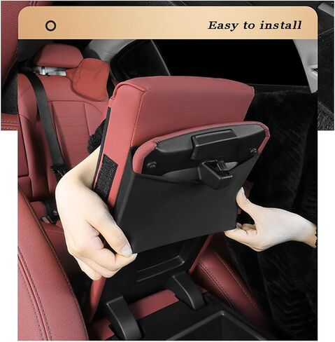 Car Center Console Armrest Cover for VW ID.4 2021–2025, PU Leather Armrest Seat Box Cover Protector, Car Armrest Box Pad,A Black in Saudi Arabia