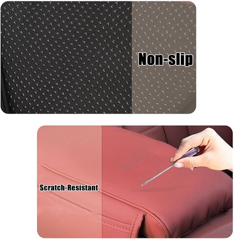 Car Center Console Armrest Cover for VW ID.4 2021–2025, PU Leather Armrest Seat Box Cover Protector, Car Armrest Box Pad,A Black in Saudi Arabia