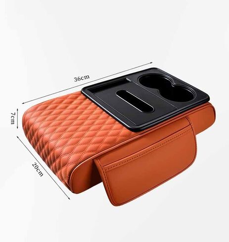 Car Center Console armrest Cushion for Honda Odyssey 1999–2025, Leather Armrest Cover with 2 Storage Bags Car Armrest Seat Box Pad Car Interior Accessories,E Grey in Saudi Arabia