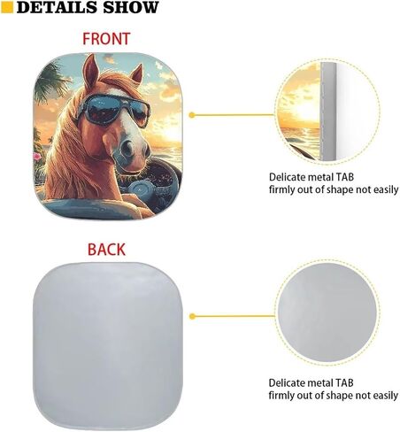 REANTEROLD CAR Windshield Sunshade في الهواء الطلق الأشعة فوق البنفسجية أشعة الشمس شمس درع مانع عالمي السيارة نوافذ الشمس شمس الصيف شمس قابلة للطي الظل 2 قطعة محامي حصان للحيوانات. in Kuwait