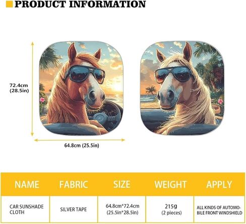 REANTEROLD CAR Windshield Sunshade في الهواء الطلق الأشعة فوق البنفسجية أشعة الشمس شمس درع مانع عالمي السيارة نوافذ الشمس شمس الصيف شمس قابلة للطي الظل 2 قطعة محامي حصان للحيوانات. in Kuwait