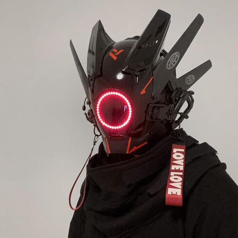 punk Mask, Halloween Cosplay Fit Party Music Festival Accessories with Light in Saudi Arabia