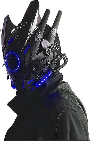 punk Mask, Halloween Cosplay Fit Party Music Festival Accessories with Light in Saudi Arabia