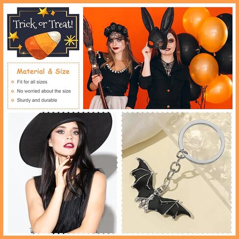Gothic Bat Keychain Spooky Halloween Charms for Bags Purses Halloween Accessories in Saudi Arabia