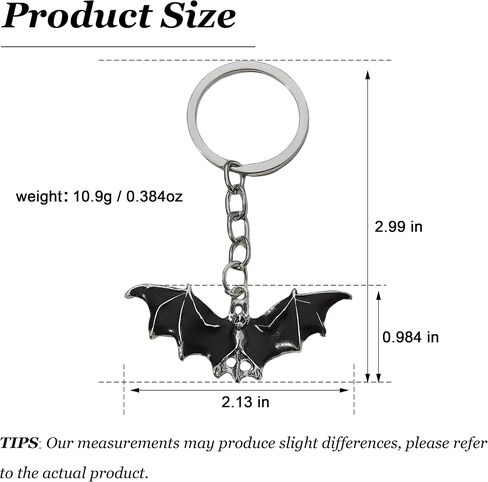 Gothic Bat Keychain Spooky Halloween Charms for Bags Purses Halloween Accessories in Saudi Arabia
