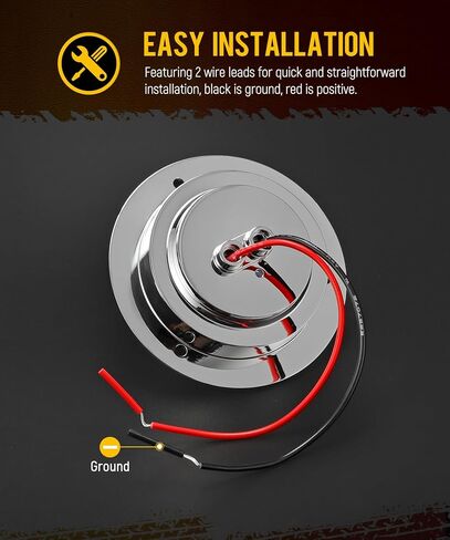 Partsam 10Pcs 2.5" Amber 12LED Round Clearance/Marker Lights with Polished Chrome-plated Plastic Bezel for Trailer Truck RV, Clear lens, 12V in Kuwait