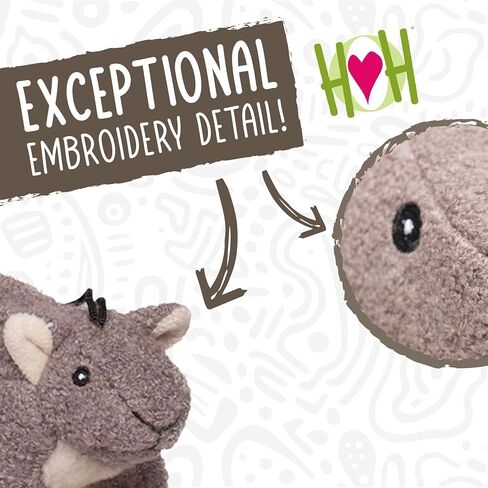 HuggleHounds Knottie Plush Dog Toy - Dog Stuffed Animal Toy, Puppy Toys, Squeaky Dog Toy for Small, Medium & Large Dogs, Durable Plush to Keep Them Busy - Reggie Racoon, Small in Saudi Arabia