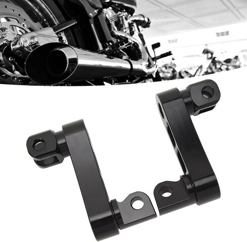 Motorcycle Foot Peg Highway Bracket 360° Adjustable Rugged Foot Peg Extension Bracket Aluminum Foot Peg Clamp Extensions Bracket for Touring (Black) in Saudi Arabia
