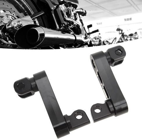 Motorcycle Foot Peg Highway Bracket 360° Adjustable Rugged Foot Peg Extension Bracket Aluminum Foot Peg Clamp Extensions Bracket for Touring (Black) in Saudi Arabia