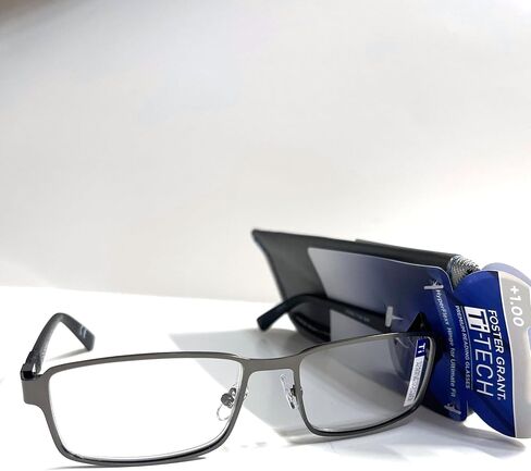 Foster Grant Ti-Tech Premium Glasses Hyperflex مفصل Ti104 Gunmetal +1.00 in Kuwait