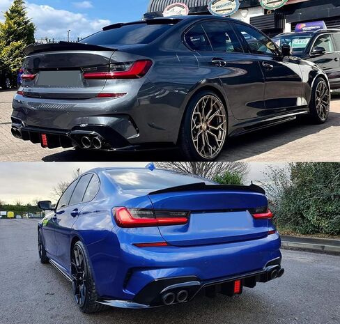 Rear Diffuser Lip Compatibility with 2019-2022 3 Series G20 330e 330i M340i Sport Rear Bumper Diffuser Lip Spoiler with Brake LED Light Gloss Black in Saudi Arabia