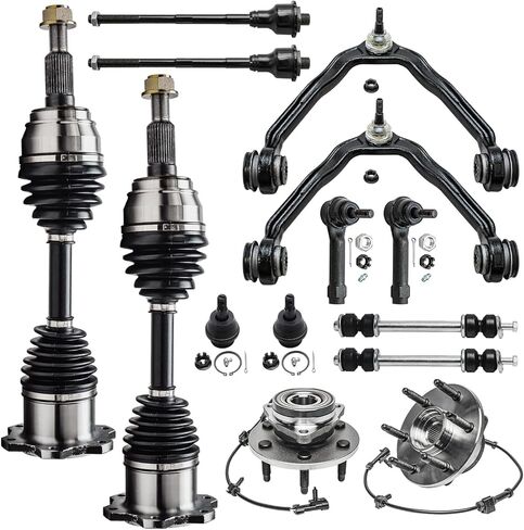 Detroit Axle - 4WD 14PC Axles CV Axles Axles for Chevy GMC Silverado Sierra Sierra 1500 Yukon Avalanche Tahoe Escalade ، CV Axles Upper Control Arming Arming Arming Call Moints Rods Rods Bars Away Bars in Saudi Arabia