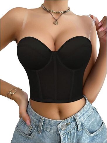 Wdirara Women's Push Up Bandeau Bras Bralett Bralette Bralette Tube Top Bra in Saudi Arabia
