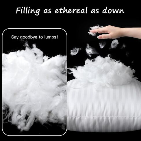 Artscope Synthetic Down Pillow Insert, 20x20 Down Alternative Throw Pillow Insert. Ultra Soft Fluffy Sleeping Pillow with 100% Cotton Cover, Decorative Pillows Set of 2-White. in Kuwait