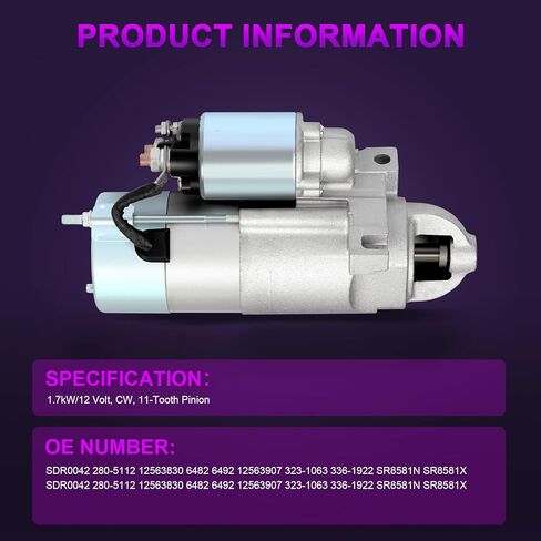 استبدال بداية جديدة لـ Firebird 2door 5.7L Trans AM 1998-2002 لـ Camaro 2door 5.7L Z28 1998-2002 ، Azhz Electrical Starter SDR0042 in Kuwait