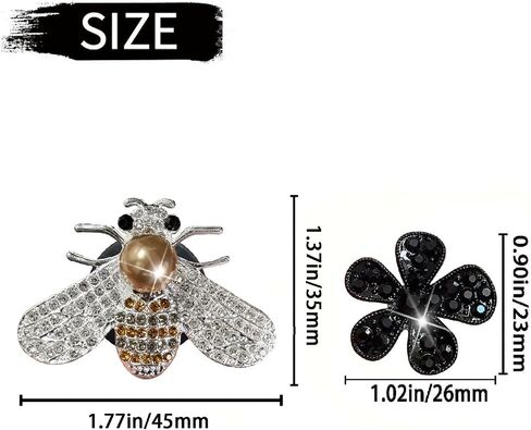 4 Pcs Gold Bling Honeybee and Black Daisy Car Air Fresheners Vent Clips Diffuser Vent Clip Rhinestone Diamond Decoration Car Interior Decor Cute Accessories for Women, Automotive Air Fresheners in Saudi Arabia