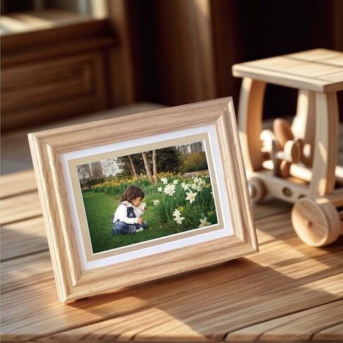 18x24 Picture Frame Matted to 16x20 - Thickened and Widened, Mortise & Tenon, USA Natural Oak Wood with Clear Plexiglass, Tabletop or Wall Mount Display Includes Wall Kit, Black Color, 1 Pack in Saudi Arabia