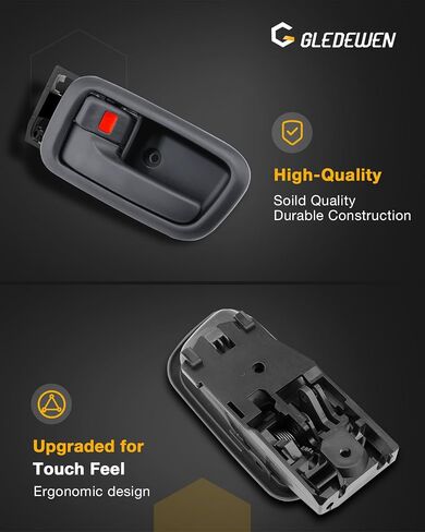 Gledewen Interior Door Handles W/Bezel (Pair), Compatible with 2000-2006 Toyota Tundra, Dark Gray, Front Left Driver & Right Passenger | 692050C010B1,692060C010B1 Inside Handle Door Part in Saudi Arabia
